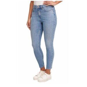 Calvin Klein Jeans Ladies’ High-Rise Jeans Ankle Length Stretch (Ice Blue, 4)